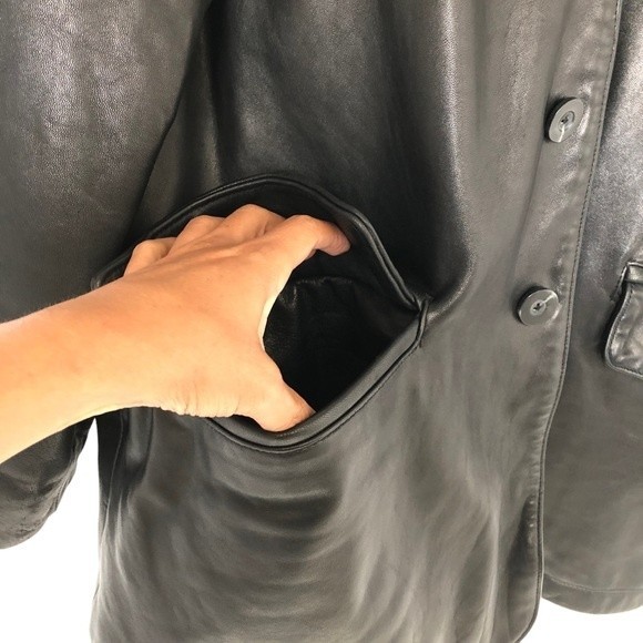 Brandini Mens Leather Coat Jacket - Picture 5 of 10